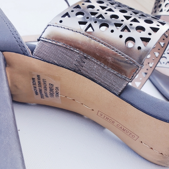 🎉HP🎉 Vince Camuto silver laser cut heels - Picture 6 of 9